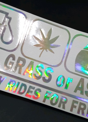 Наклейка на авто gas grass or ass