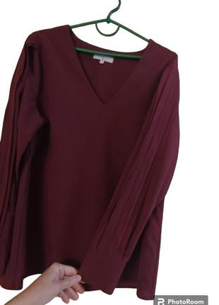 Женская базовая блуза,рубашка,бордового цвета, размер 48-50