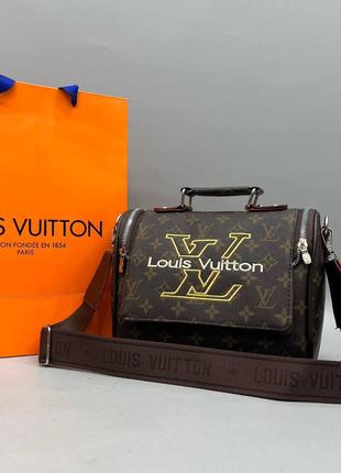 Сумка коричневая женская Louis Vuitton Клатч Сумочка Саквояж Л...