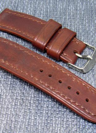 Шкіряний ремінець для годинника, 22мм, коричневий