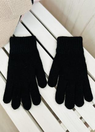 Ангоровые теплые перчатки Черный (3528)