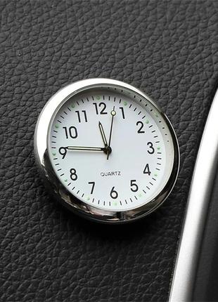 Автомобільний годинник білий циферблат Автомобильные часы