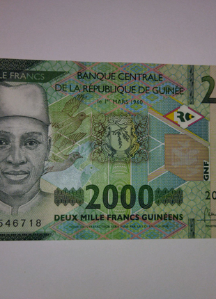 🇬🇳 Гвинея 2000 GFr франков 2018 UNC