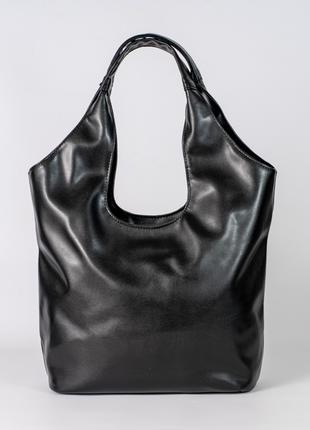 Женская сумка черная сумка черный шопер черный шоппер сумка хобо