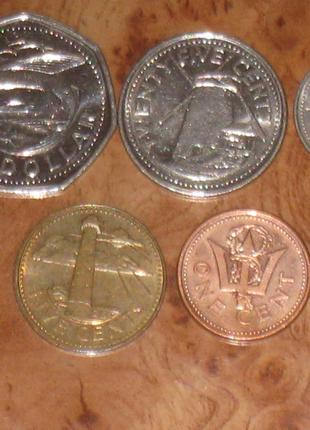 Монети Барбадоса - 5 шт.