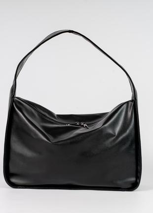 Женская сумка черная сумка среднего размера мягкая сумка багет