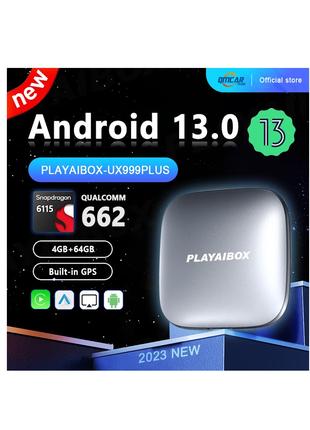 PlayAiBox UX999 PLUS 4/64Gb Snapdragon 665 Android 13 CarPlay