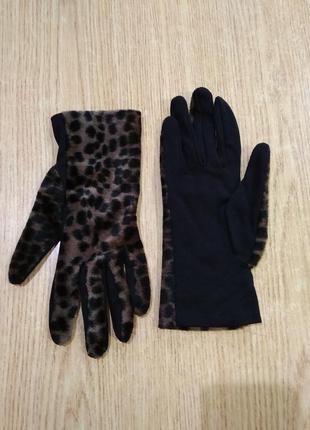 Красивые леопардовые перчатки деми