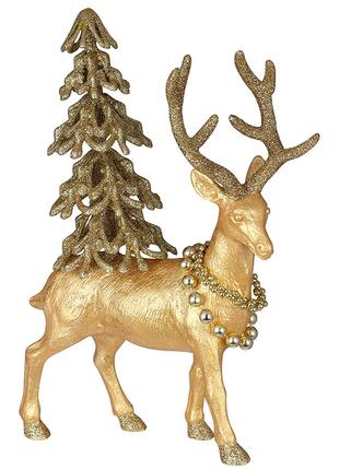 Новогодняя декоративная фигура Олень, 31см, цвет – золото
