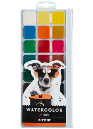 Краски для рисования Kite Dogs акварельные, 24 цветов (K23-442)