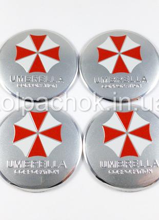 Наклейки для колпачков на диски Umbrella Corporation серые (56мм)