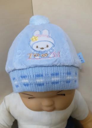 Ясельная велюровая шапочка для для новорожденных малышей роддом