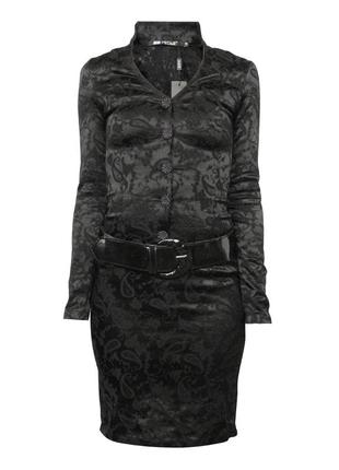 Элегантное платье. удачная модель с поясом черное 3xs-xs