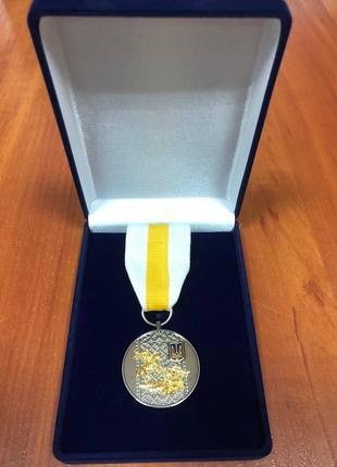 Медаль Защитник Украины с документом в футляре