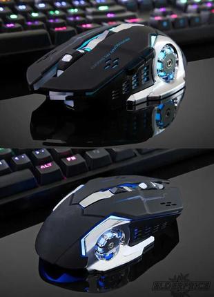 Безшумна геймерська бездротова миша з акумулятором та RGB-підс...
