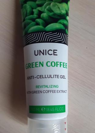 Антицелюлітний гель unice з екстрактом зерен зеленої кави, юнайс