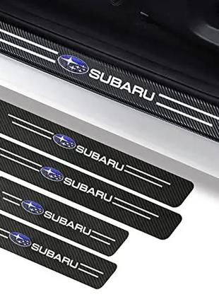 Защитная пленка накладка на пороги и бампер для Subaru- Черный...