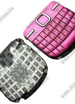 Клавіатура для Nokia C3-00 рожева, кирилиця, висока якість