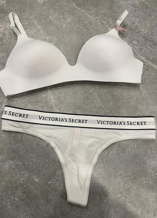 Комплект белья victoria’s secret белый набор виктория сикрет