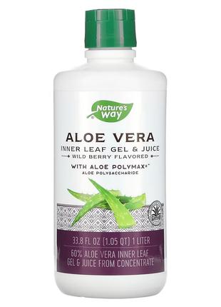 Алоэ вера, гель и сок, вкус лесной ягоды, Aloe Vera Leaf Gel &...