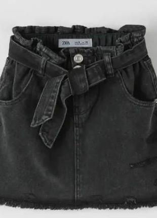 Джинсовая юбка с поясом Zara Размер 13-14 лет рост 164 см