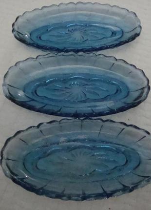 Антикварные розетки набор 3 шт цветное стекло ссср 1930 годов