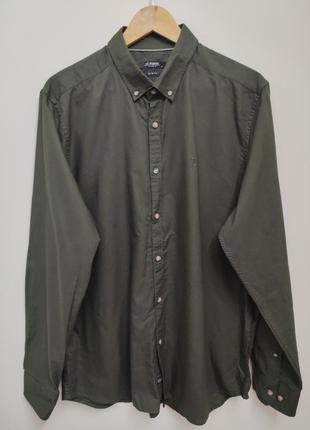 Рубашка рубашка мужская хаки lc waikiki basic slim fit, размер xl