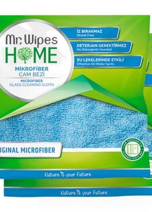 Салфетка из микрофибры для зеркал и стекла mr.wipes 9000015