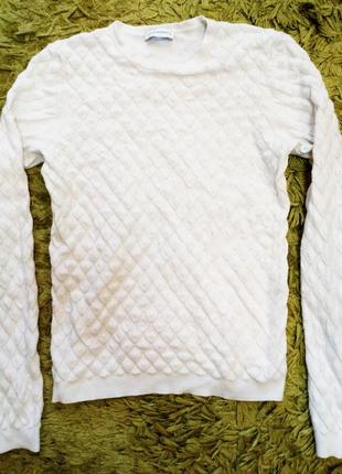 Модна біла  кофта футболка гольф світер джемпер белый  ширина ...