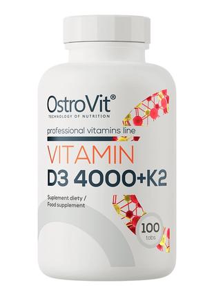 Вітаміни та мінерали OstroVit Vitamin D3 4000 +K2, 100 таблеток