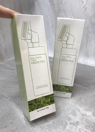 Пінка-мус зі щіточкою для вмивання Xiyin Green Tea Facial Clea...