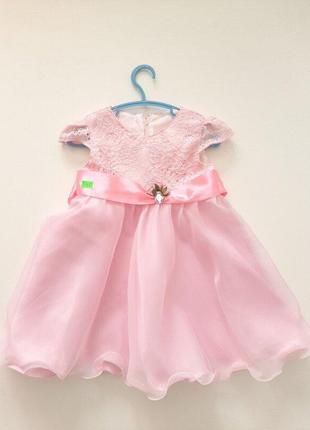 Платье нарядное розовое для девочки р.92-98 на 2- 3 года