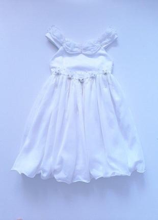 Платье нарядное молочное для девочки р.104-122 на 4-6 лет