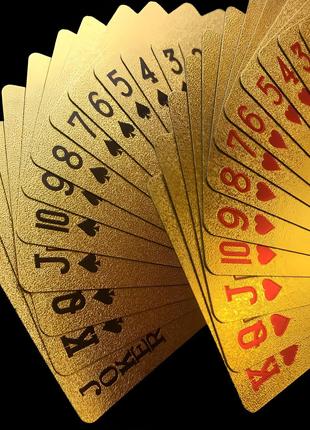 Водонепроницаемые пластиковые игральные карты Poker Gold с джо...
