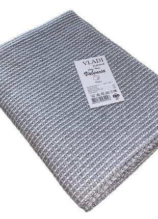 Плед бавовняний Валенсія Верона Vladi біло-світло-сіра 100х140
