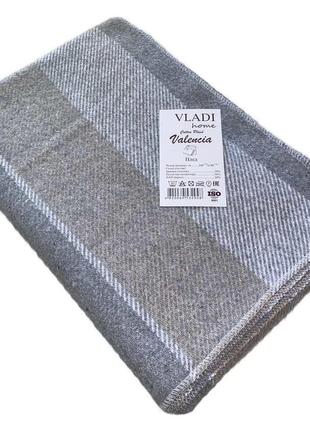 Плед хлопковый Валенсия Picnic Vladi бело-дым-песок 100х140