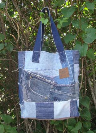 Джинсовая сумка текстильная натуральная