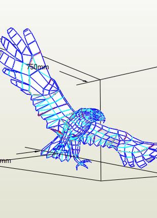 PaperKhan Конструктор із картону орел яструб птах пазл орігамі...