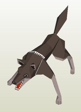 PaperKhan Конструктор из картона волк собака пес оригами paper...