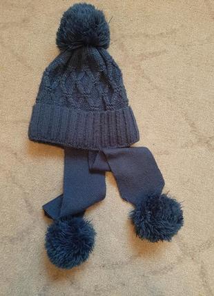Тепла зимова шапочка на дівчинку 5-7 років