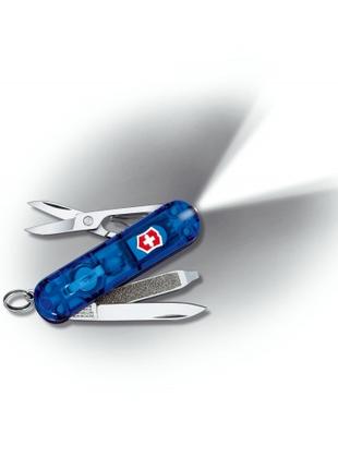 Швейцарский нож Victorinox Swiss Lite с фонариком / синий полу...