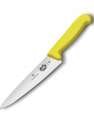 Нож кухонный разделочный Victorinox Fibrox 19 см, желтый