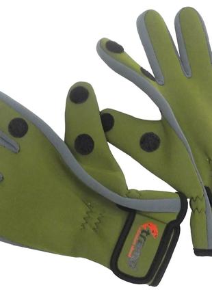 Перчатки TRAMP Effort неопреновые 1,5мм зеленые/серые UTRGB-002 L