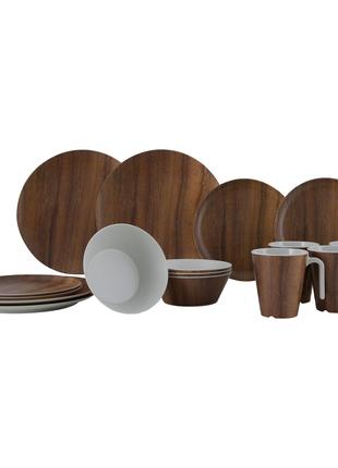 Сервиз столовый Gimex Tableware Nature 16 Pieces 4 Person Wood...