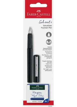 Ручка перова чорний колір корпусу, сині чорнила, Faber-Castell...