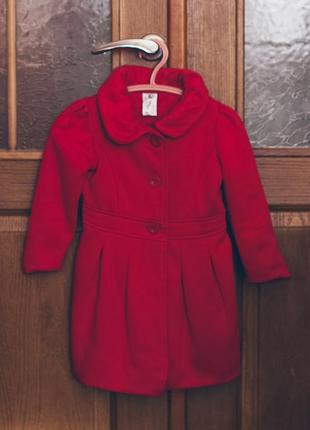 Пальто h&t на дівчинку 3 років нове з мітенками в подарунок