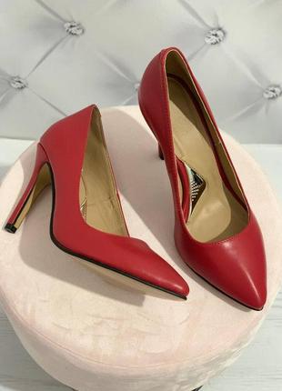 Туфли красные лодочка из натуральной итальянской кожи