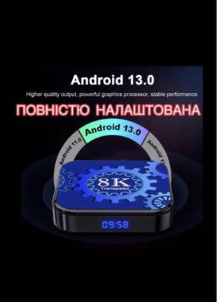 Андроїд смарт ТВ приставка TRANSPEED 8К 4/32 Gb android 13 HDR10+