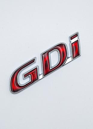 Емблема GDI Hyundai (хром + червоний, глянець)