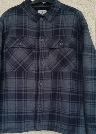 Фланелевая утепленная мужская рубашка куртка